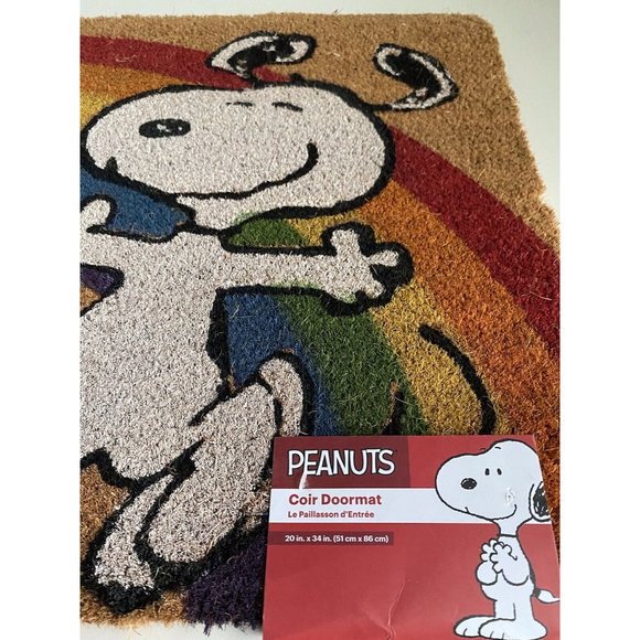 Peanuts Snoopy & Woodstock 'Rainbow Pride' Coir Door Mat 20” x 34” NEW - Picture 3 of 7